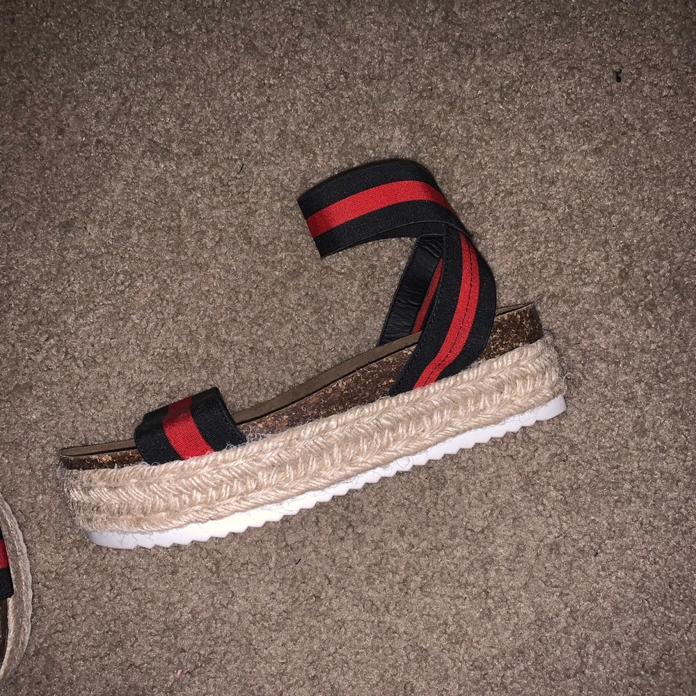 Express Black & Red strap Sandals